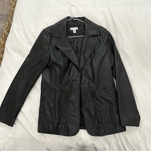 Topshop Faux Leather Blazer